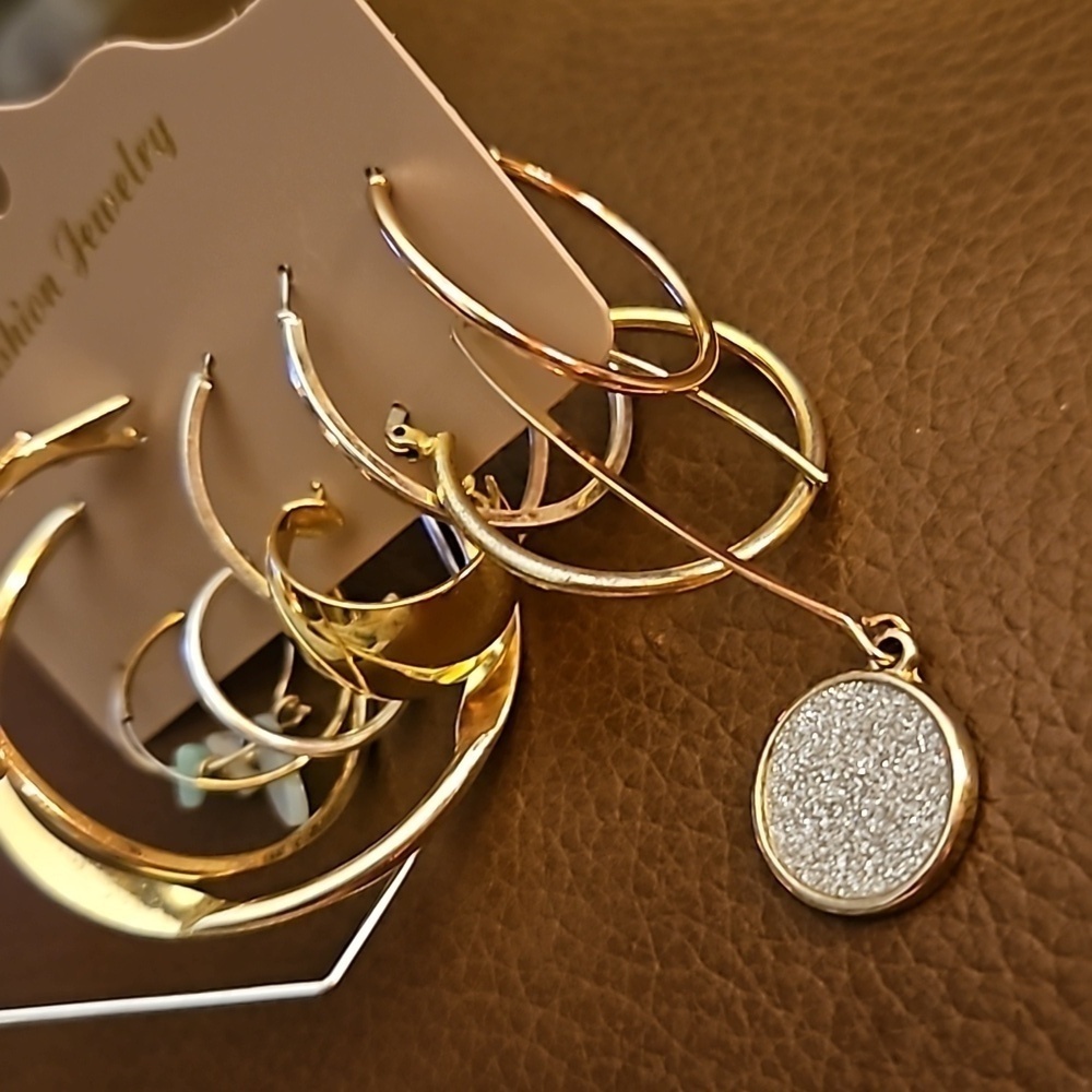 VTG Twelve Single Huggie and Hoop Festival Earrings - Picture 3 of 5